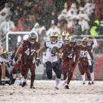 Washington running back Myles Gaskin breaks free for an 80-yard touchdown in the fourth quarter against Washington State on November 23, 2018, at Martin Stadium in Pullman, Wash. Washington won, 28-15. (Dean Rutz/Seattle Times/TNS)