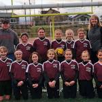 The Montesano Maroon Thunder advanced to the Rec Cup semifinals with a win on Saturday. Pictured are (back row, from left): Coach Joe Silvas, Elizabeth Silvas, Kayla Rux, Alexa Stanfield, Ember Jones, Regan Wintrip, head coach Julie Stanfield. Front row: Mary Campbell, Mya Patton, Maya Pyhala, Macye Sanchez, Paige Busz, Haley Schweppe, Reagan Alvarez.