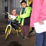 (Courtesy Bruce Worth, Aberdeen Lions Club) Greg Johnstone checks the pressure in the tires of a bike thats ready to go to a new home.