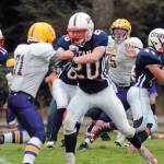 PWV tight end Sam Western (20), seen here in a file photo, was named a 2B All-State First Team selection at tight end on Thursday. (Ryan Sparks | Grays Harbor News Group)