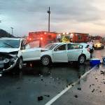 (Courtesy Aberdeen Police Department) Two cars crashed nearly head-on Wednesday afternoon on West Curtis Street.
