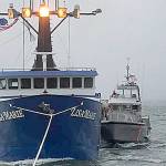 COURTESY COAST GUARD STATION CAPE DISAPPOINTMENT Several crews from the US Coast Guard teamed to tow a fishing vessel through high winds and rough seas after it went adrift Thursday evening.