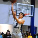 Grays Harbors Trevor Ridgway finishes on a breakway layup on Wednesday against Highline. (Hasani Grayson | Grays Harbor News Group)