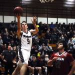 Montesanos Evan Bates hits layup in the first quarter against Hoquiam on Friday. Bates led the Bulldogs with 24 points in Montesanos 69-47 win on Friday. (Hasani Grayson | Grays Harbor News Group)