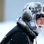 Don Milliken of Palatine clears snow from his neighbors sidewalks and driveways along Winston Drive on Monday, Jan. 28, 2019 in Hoffman Estates. Milliken, a former Floridian, makes the most of the winter by pitching in and teaching scuba lessons at the Park District.(Stacey Wescott/Chicago Tribune)