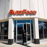 File image of the exterior of the Los Angeles headquarters of the website Buzzfeed.com, on Beverly Boulevard, photographed Oct. 7, 2013. Buzzfeed was among other online outlets last week that laid off staff. (Jay L. Clendenin / Los Angeles Times)
