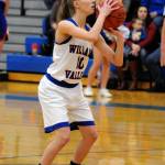 Willapa Valleys Hannah Cook, seen here in a Daily World file photo, went 4-for-4 from the free-throw line late in the game to help the Vikings defeat Onalaska 49-44 in overtime in the second round of the 2B District IV Tournament on Wednesday. (Ryan Sparks | Grays Harbor News Group)