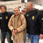 Drug lord Joaquin Guzman Loera, alias El Chapo, as he is extradited to the United States on Jan. 19, 2017, and flown from a jail in Ciudad Juarez, Mexico, to Long Island MacArthur Airport in Islip, N.Y., to face charges. He was found guilty Tuesday by an anonymous jury in a unanimous verdict. (PGR/Prensa Internacional)
