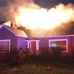 (Courtesy Aberdeen Fire Department) Firefighters respond to an attic fire on Simpson Avenue in Aberdeen.