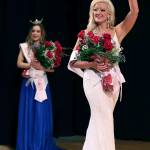 (Keith J. Krueger) Kuinn Karaffa waves after being crowned Miss Grays Harbor 2018. Behind her is Mercedes Morrill, winner of Grays Harbor Outstanding Teen 2018. They will be crowning their successors Saturday evening at the 7th Street Theatre.
