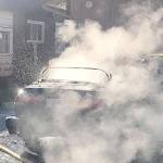 COURTESY HOQUIAM POLICE DEPARTMENT Hoquiam firefighters extinguished a fully involved car fire in an alley behind an apartment complex in the 2500 block of Sumner Avenue Friday morning.