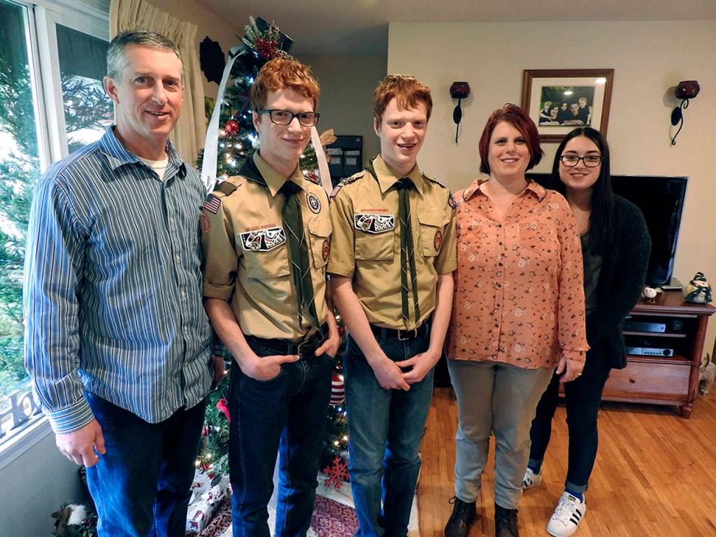 The Erwin family, from left: Mike, Jared, Trace, Carrie and Hannah (the twins sister).
