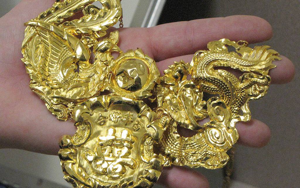 This large, elaborate gold piece was among the property seized during the Green Jade marijuana busts of late 2017.