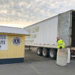 (Courtesy photo) Aberdeen Lion Harold Burnett returns bins to the paper shack after theyve been emptied into the trailer.