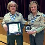 Photos by Kat Bryant | Grays Harbor News Group                                Kristine Finazzo, right, presents the District Award of Merit to Bobbi Lindsay.