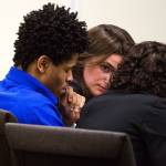 Larry Dorrough sits as his attorneys confer after he is sentenced to 25 years in prison, for the murder of Julie Knetchel, at the Snohomish County Courthouse on Monday, March 11, 2019 in Everett, Wash. (Andy Bronson / The Herald)