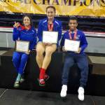 Grays Harbor Colleges 2019 NCWA National Champions (from left): Ceci Saavedra, Mariah Stewart and David Campbell. (Submitted Photo)
