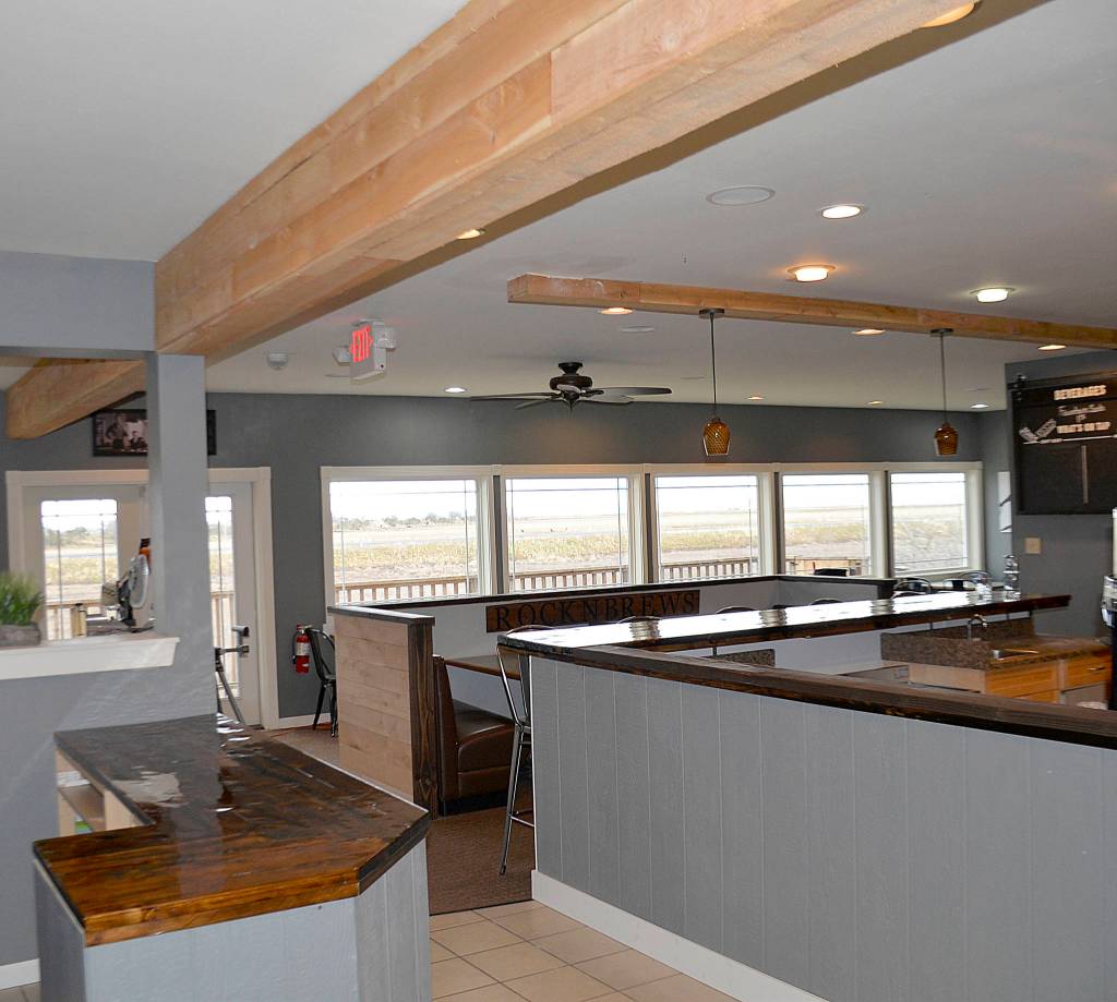 DAN HAMMOCK | GRAYS HARBOR NEWS GROUP The removal of one wall in the old The Original House of Pizza building opened up the view from the RocknBrews restaurant, scheduled to open April 1.