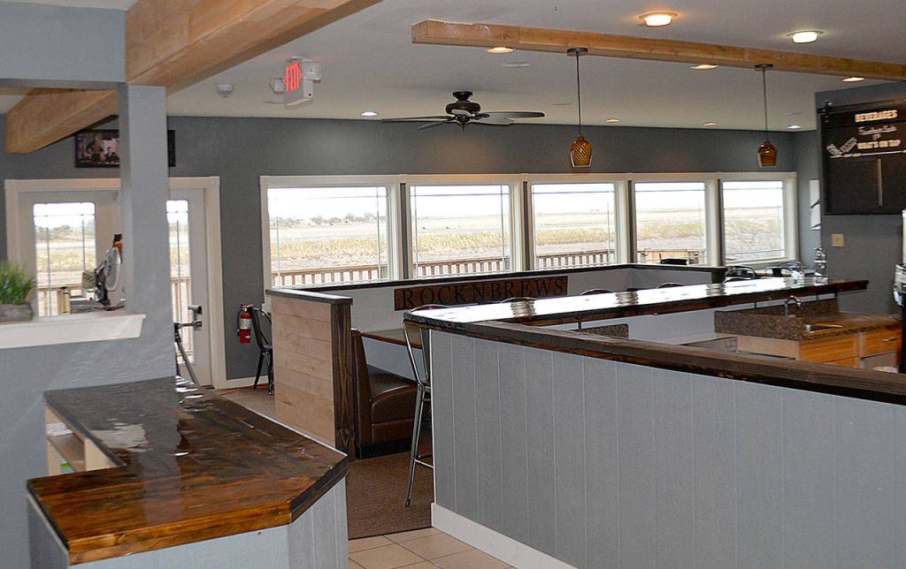 DAN HAMMOCK | GRAYS HARBOR NEWS GROUP The removal of one wall in the old The Original House of Pizza building opened up the view from the RocknBrews restaurant, scheduled to open April 1.