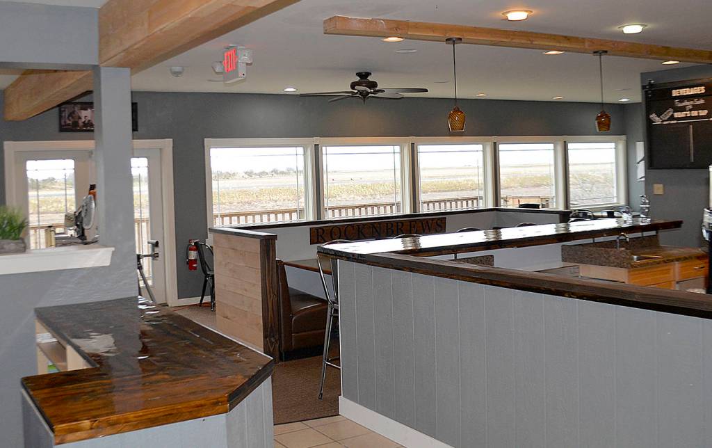 DAN HAMMOCK | GRAYS HARBOR NEWS GROUP The removal of one wall in the old The Original House of Pizza building opened up the view from the RocknBrews restaurant, scheduled to open April 1.