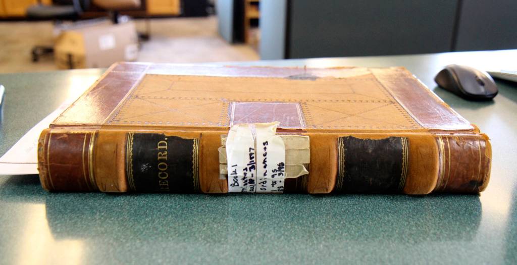 The original ordinance that the city of Elma plans to use to keep trains from parking in the city limits was written in 1890. (Michael Lang | Grays Harbor News Group)