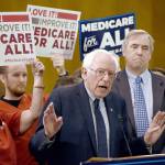 Democratic presidential candidate Sen. Bernie Sanders introduces the Medicare for All Act of 2019 on Capitol Hill on Wednesday in Washington, D.C. (Olivier Douliery/Abaca Press)
