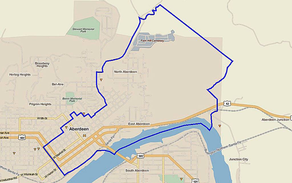 DEPARTMENT OF COMMERCE                                The Aberdeen opportunity zone, one of three in Grays Harbor County. The other two are Hoquiam and the North Coast from Ocean Shores to Moclips.