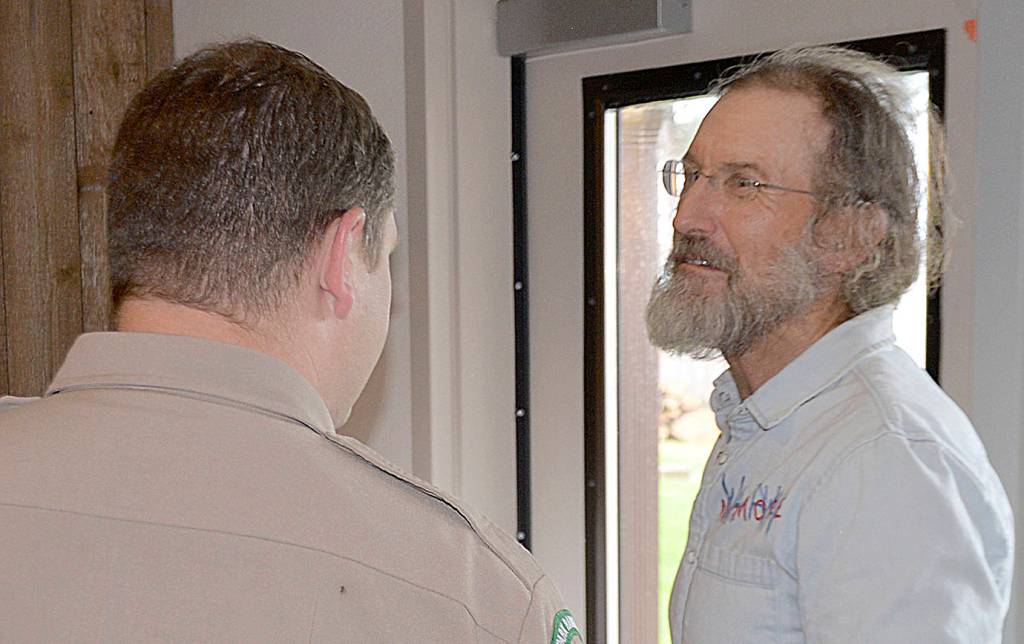 DAN HAMMOCK | GRAYS HARBOR NEWS GROUP                                David Cottrell, right, local cranberry farmer and Pacific County Drainage District #1 commissioner, is the man who spearheaded the dynamic revetment movement at North Cove. In the short time since, the effort has garnered international attention from state and federal agencies and researchers from as far off as Bath University in England.
