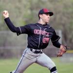 Ocostas Kobe Beck throws a pitch during a 2B District IV playoff game against Onalaska on Saturday in Westport. Beck earned the win, throwing 2 1/3 innings of shutout relief in the Wildcats 5-3 victory. (Ryan Sparks | Grays Harbor News Group)
