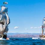 RICK HORN PHOTO                                Tall ships Lady Washington, left, and the Hawaiian Chieftain are coming to Westport May 16. Here they are shown during a Battle Sail, one of several different excursions available on weekends to the general public while the ships are in port.