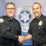 COURTESY ABERDEEN POLICE DEPARTMENT                                Jay Staten, left, has been named Aberdeen Deputy Chief of Police, announced Police Chief Steve Shumate, right, Monday afternoon.