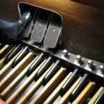 The organists feet control other functions, including the opening and closing of the shutters of the pipe room.