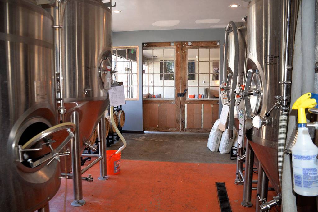 (Louis Krauss | Grays Harbor News Group) Some of the containers used to ferment beer at Mount Olympus Brewing Company in Aberdeen.