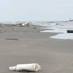 courtesy U.S. Coast Guard Sector Columbia River Incident Management Division                                Debris from the 38-foot commercial fishing vessel Theron wash up on a beach along the northern side of Clatsop Spit, Oregon, May 13. The Theron grounded on the spit earlier that morning after the vessel master lost steering while attempting to cross the Columbia River Bar.