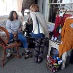 Photos by Kat Bryant | Grays Harbor News Group                                Robin Spady chats with a Studio Tour visitor about her weaving technique.