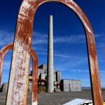 Mark Boster | Los Angeles Times                                With a metal sewer lid in the foreground, the 200-foot exhaust stack on B-Reactor juts into the sky at the former Hanford Nuclear Reservation in south-central Washington.