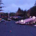 (Courtesy Aberdeen Police Department) The rollover accident that occurred on Bel Aire Avenue Wednesday night.