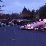 (Courtesy Aberdeen Police Department) The rollover accident that occurred on Bel Aire Avenue Wednesday night.