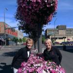 Kat Bryant | Grays Harbor News Group                                Bette Worth and her partner in pink, Bobbi McCracken, show off their Bloom Teams work in 2018.