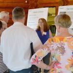 DAN HAMMOCK | GRAYS HARBOR NEWS GROUP                                State Department of Transportation Multimodal Development Manager Theresa Turpin talks to attendees of a June 12 open house about the preferred option for the replacement of the Heron Street Bridge in Aberdeen.