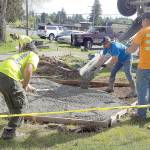 Josh Foster and his crew from Foster Brothers Inc. of Montesano laid the cement for the sidewalk at the Lindsey Baum memorial garden in McCleary.