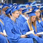 DAN HAMMOCK | GRAYS HARBOR NEWS GROUP                                Soon-to-be-graduates of Grays Harbor College await their diplomas at the schools 89th commencement ceremony Friday evening.