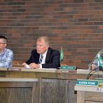 (Louis Krauss | Grays Harbor News Group) From left, Casey Schaufler, associate planner for the City of Olympia, Byron Olson, deputy city manager for Walla Walla and Aberdeen Mayor Erik Larson field questions at a workshop Monday in Aberdeen to discuss homeless mitigation sites.