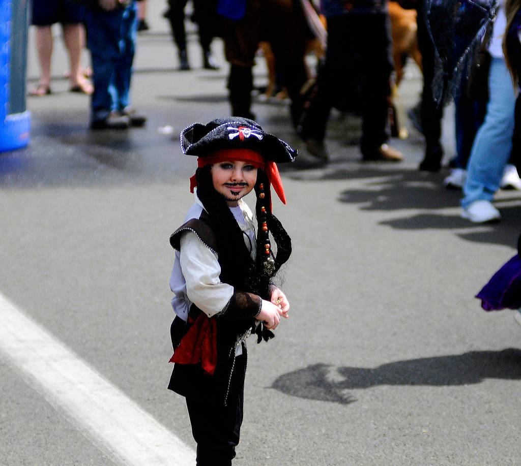 Hasani Grayson | Grays Harbor News Group Colten Collins lines up to have his pirate costume judge at Pirate Daze at the Marina in Westport on Saturday.