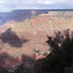 Clouds cast their shadows on the walls of the Grand Canyon in mid-May.