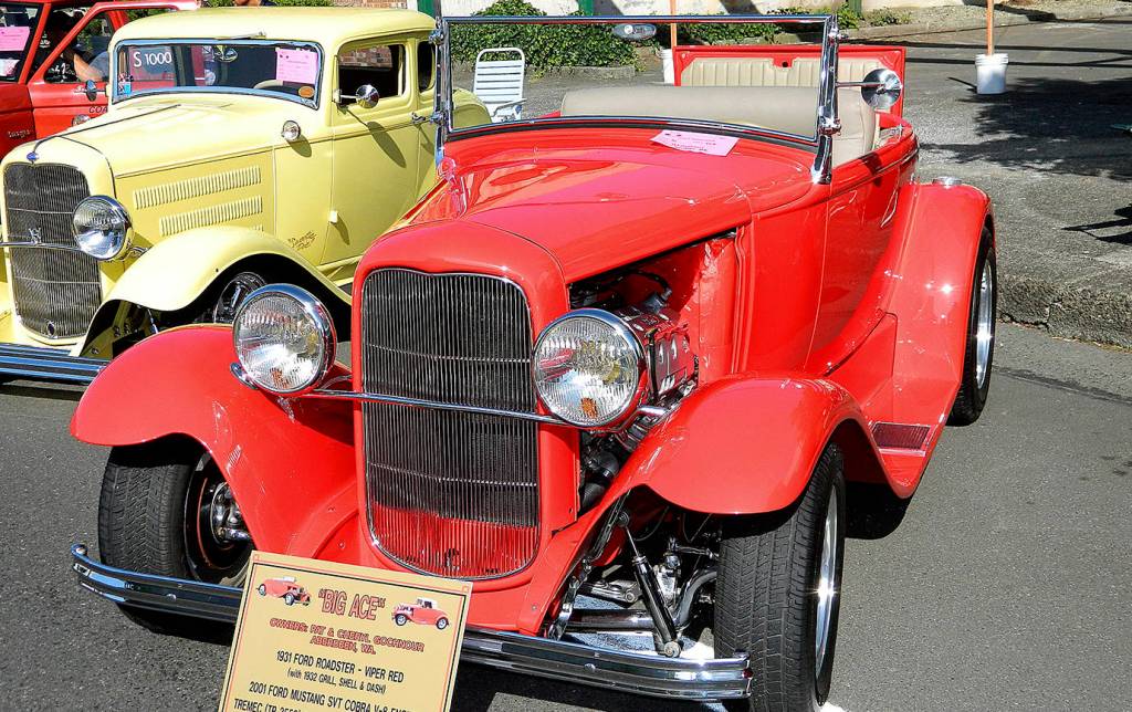 Photo by Dan Dugas                                Pat Gochnour of Aberdeen showed his 1931 Ford Roadster powered by a 2001 SVT Cobra V8 5-speed at the 2018 Rod Fest in Aberdeen.
