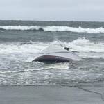 Courtesy Pacific County Sheriffs Office                                A boat overturned Thursday morning near Washaway Beach.