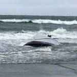 Courtesy Pacific County Sheriffs Office                                A boat overturned Thursday morning near Washaway Beach.