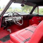 The interior of Denny Fosters 1954 Ford Sunliner is lacking some modern safety features.