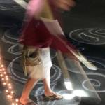 Justin the Circler was in constant motion, using lighted rods to create chalk art in the alley between Broadway and K streets.